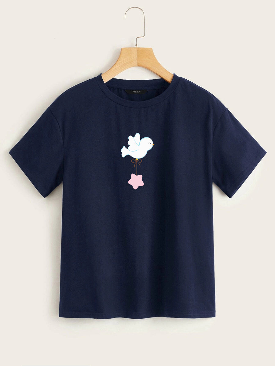 Flying Birdie T-shirt (Navy Blue)