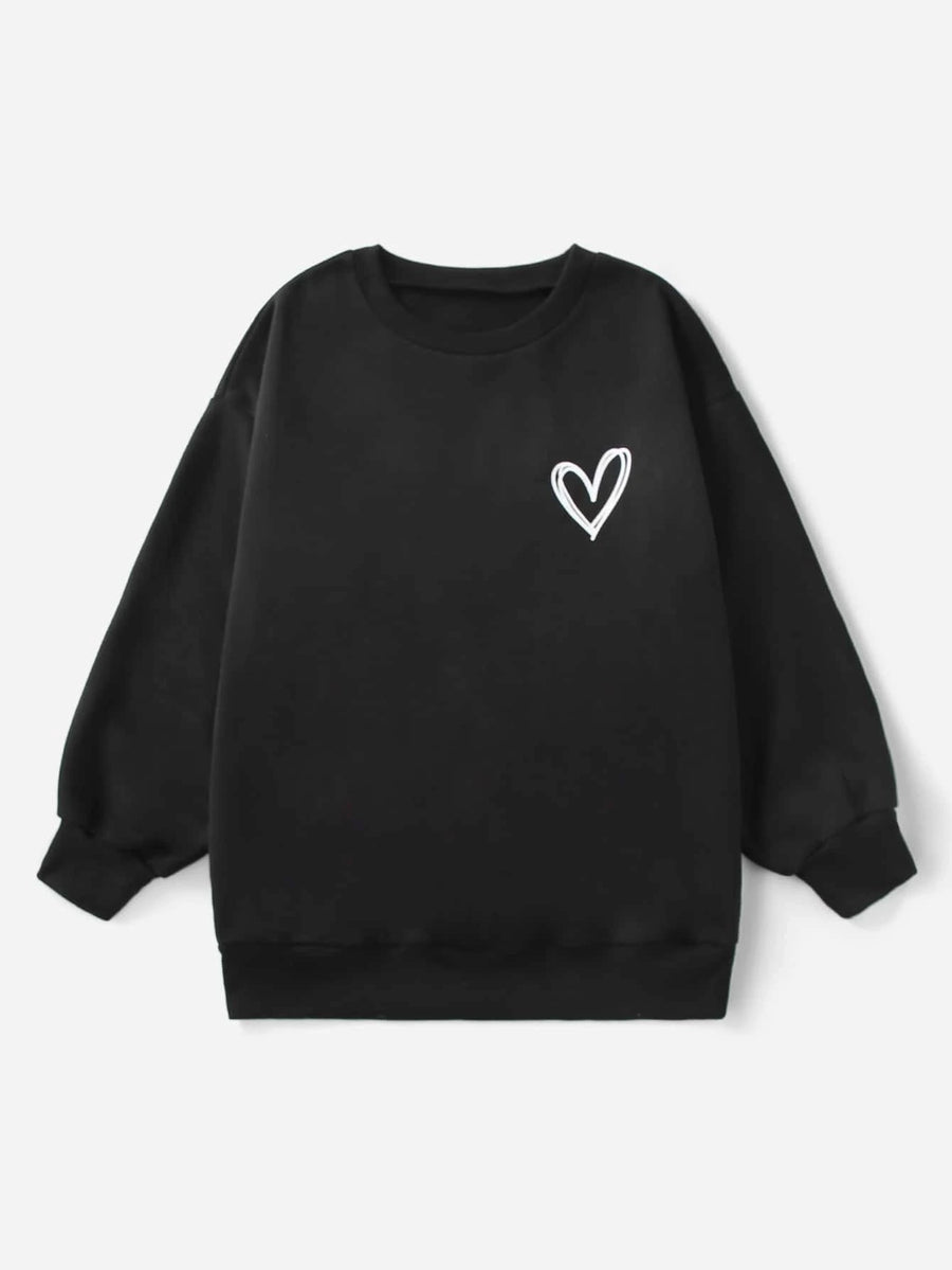 Heart Pocket Black Sweatshirt