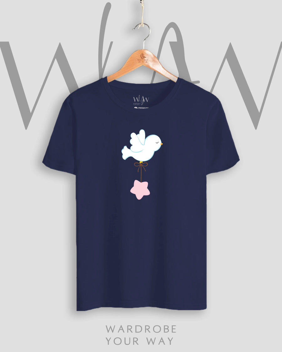Fluttering Navy Sparrow Women’s T-Shirt